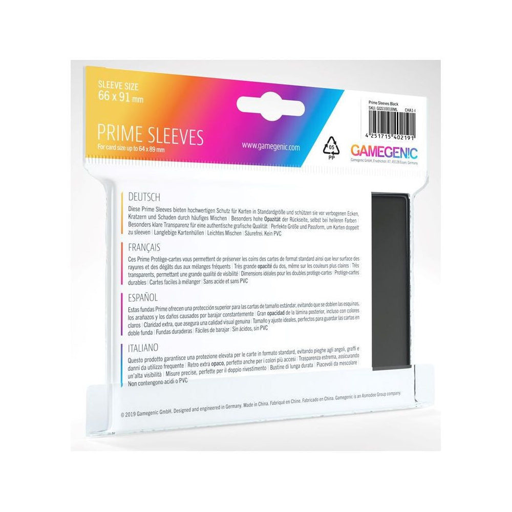 5x 100pc Gamegenic Prime Card Sleeves Black Gaming Accessory