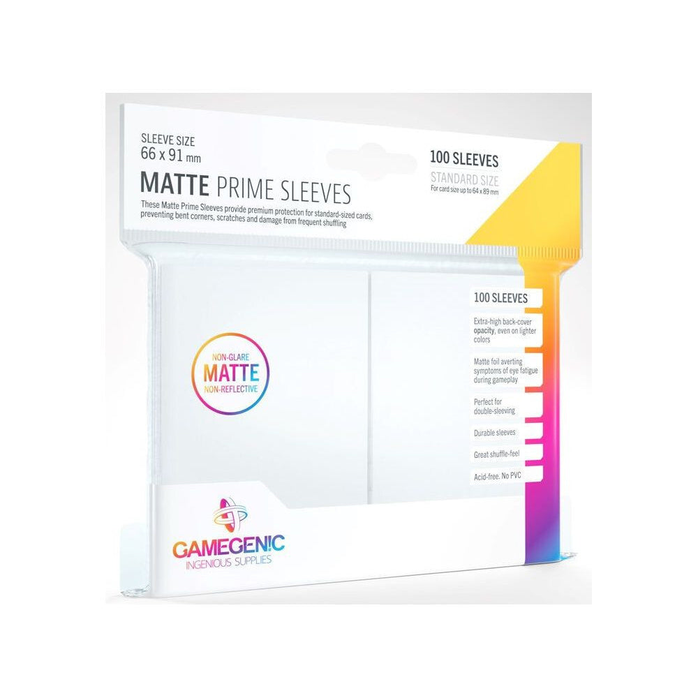 5x 100pc Gamegenic Matte Prime Card Sleeves White Gaming Accessory