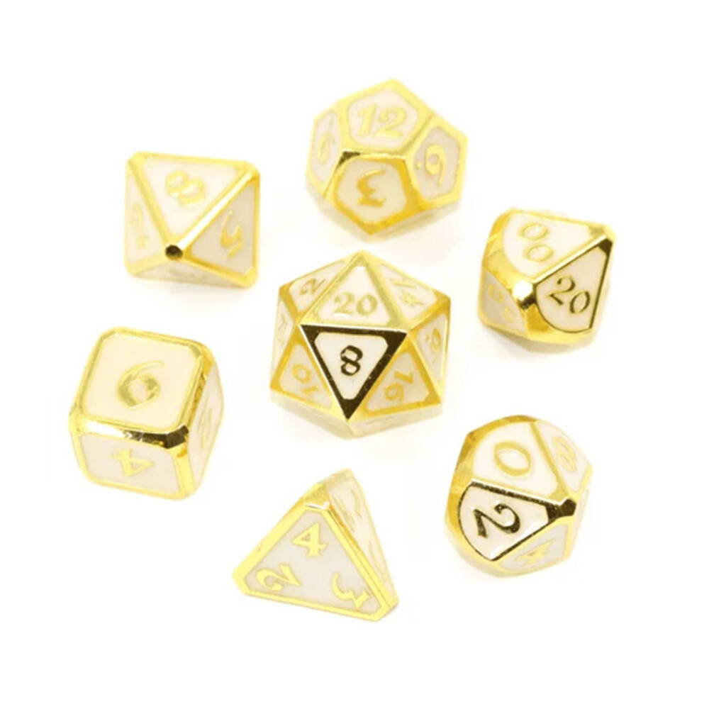 7pc Die Hard Dice Diecast Metal Celestial Relic RPG Dice Set