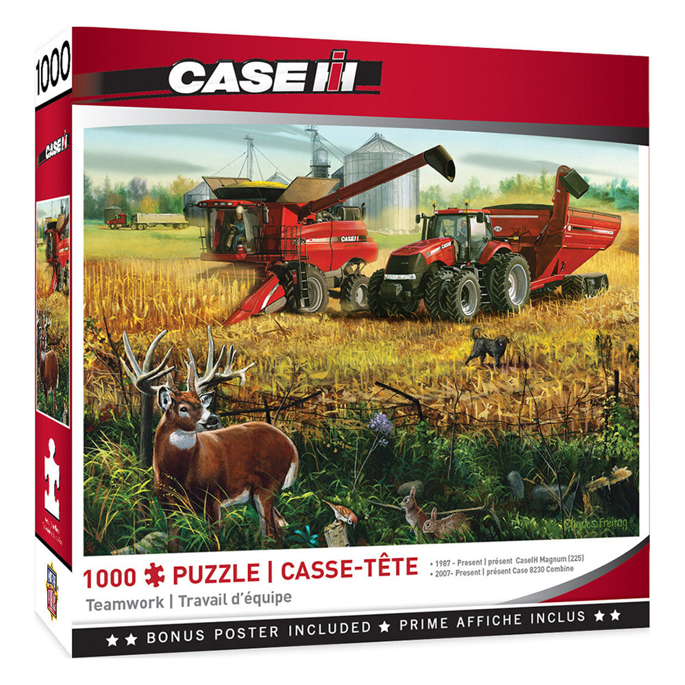 2x 1000pc Masterpieces Farmall Teamwork Puzzle 49x68cm