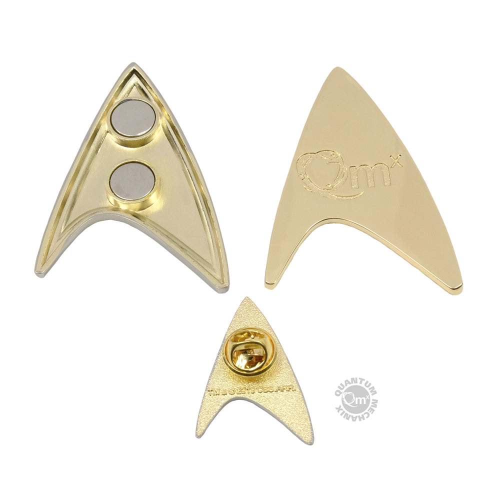 Quantum Mechanix Star Trek Discovery Enterprise Badge and Pin Set Command
