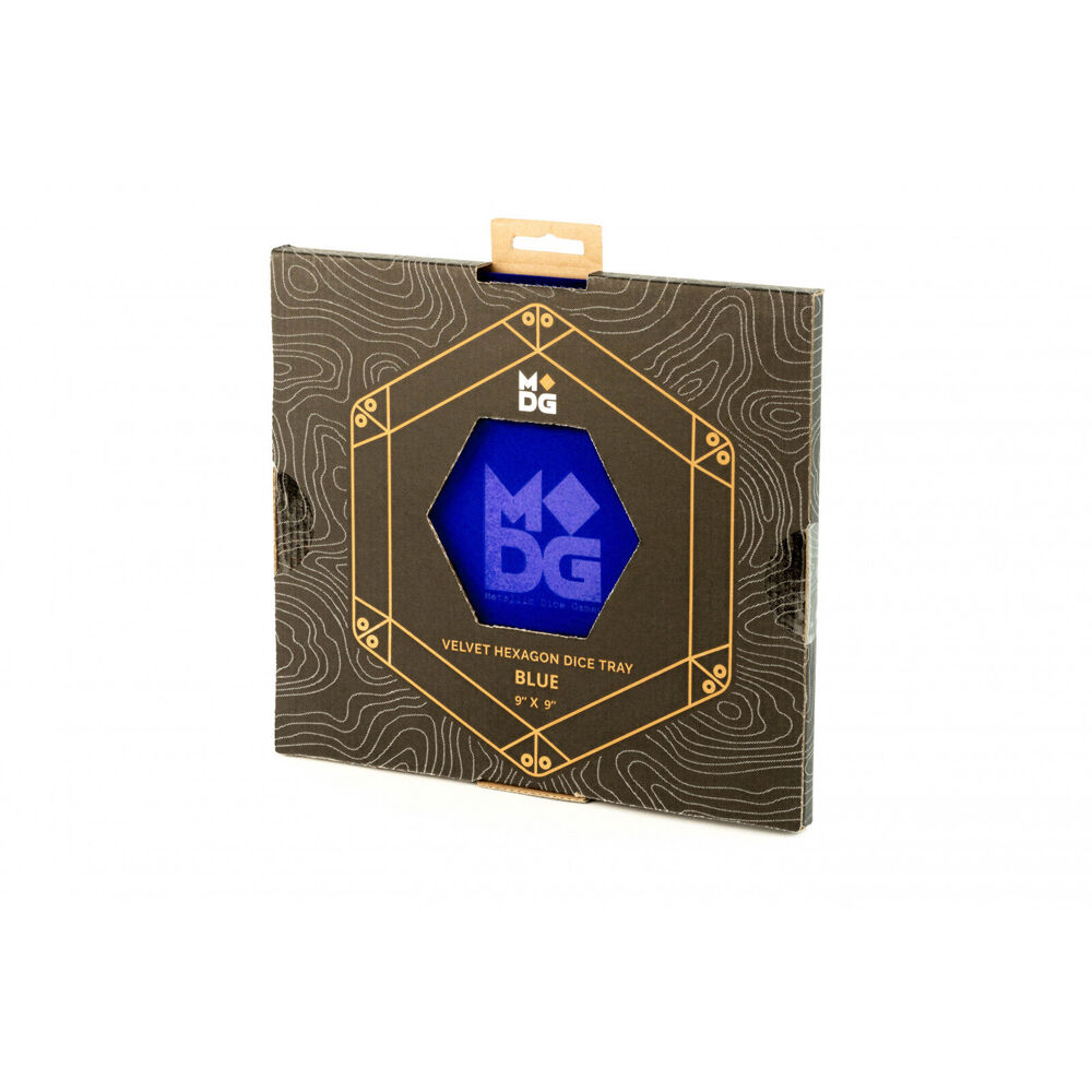 2PK Fanroll by Metallic Hexagon Fold Up Velvet Hexagpm Dice Tray - Blue