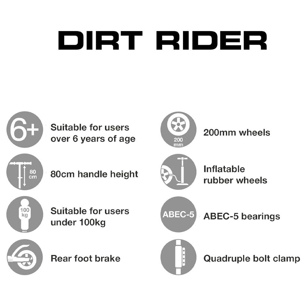 Evo Dirt Rider All Terrain Off Road Kids Scooter 6+