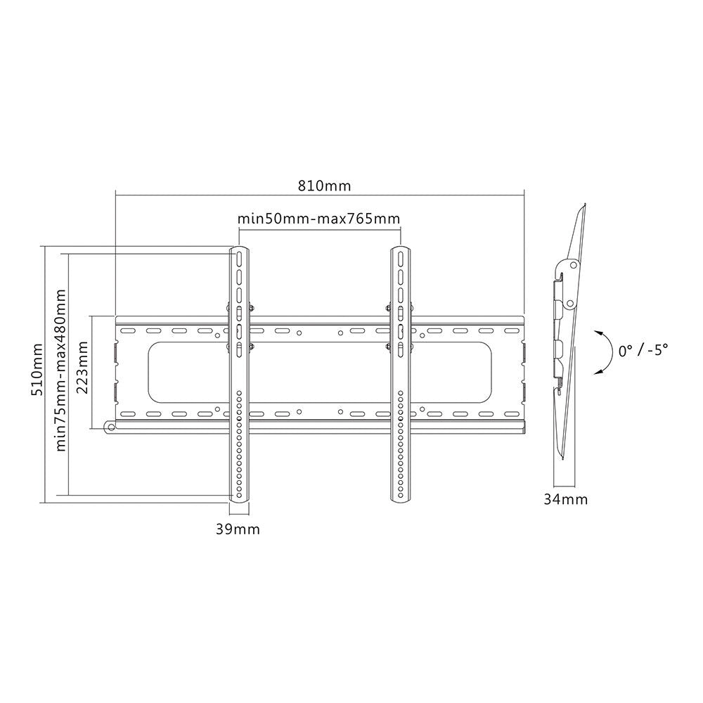Verdante 37"-70" Anti Theft Compact Heavy Duty Fixed TV Mount