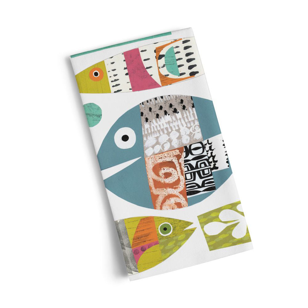 2PK WerkShoppe Cotton Kitchen Tea Towel 53.5x71cm - Fish School