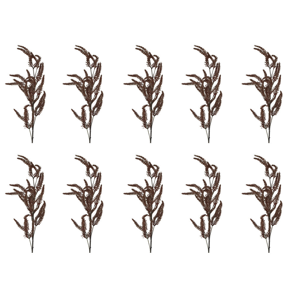 10PK Belle Dried Look Grass Frond 1m Artificial Faux Plant - Brown