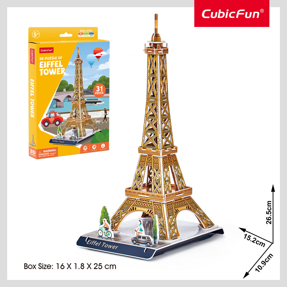 2x 31pc CubicFun Eiffel Tower 3D Puzzle Kids/Children Building Toy 5y+