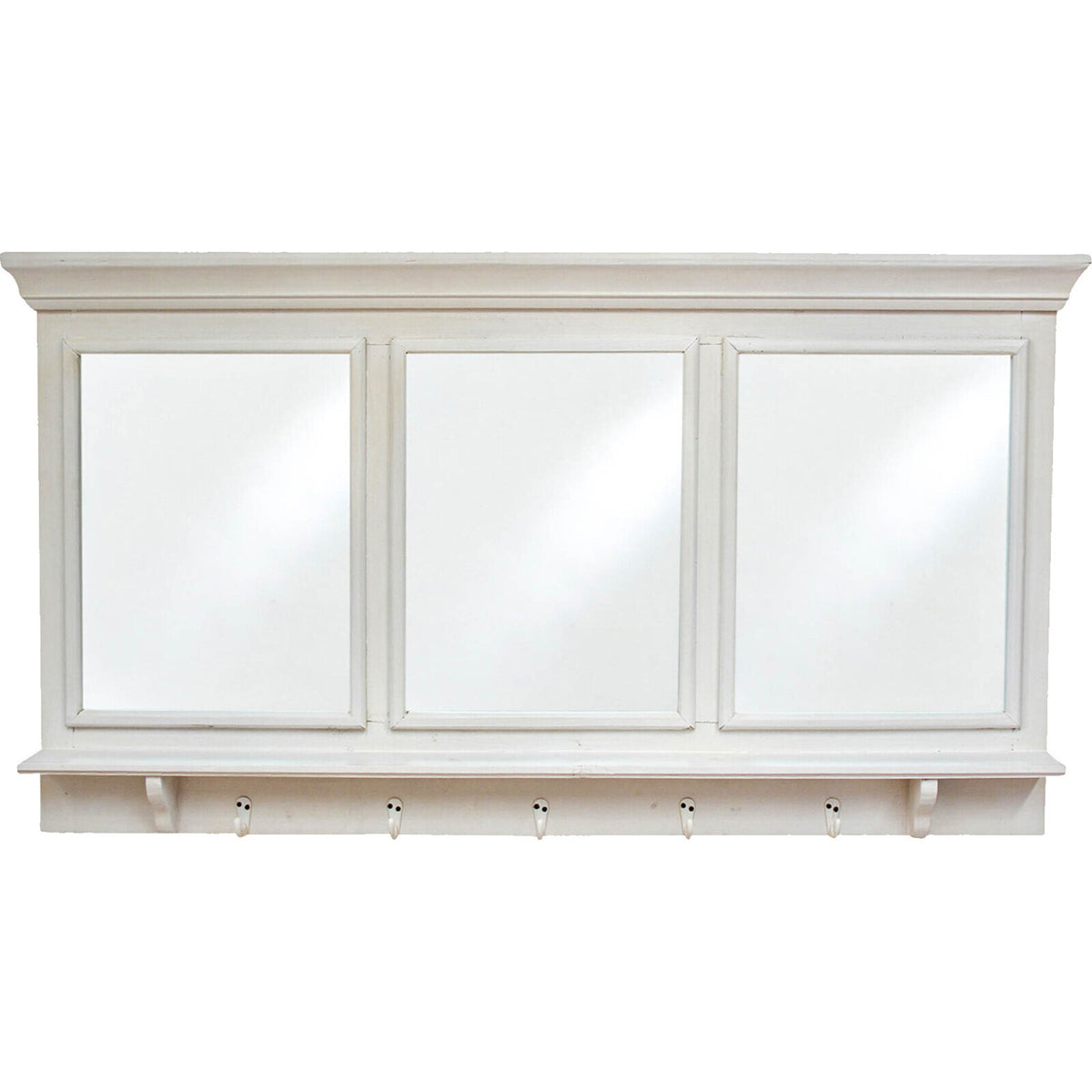 LVD Triple Metal/Wood 102.5cm Mirror & Hooks Home Decorative Organiser