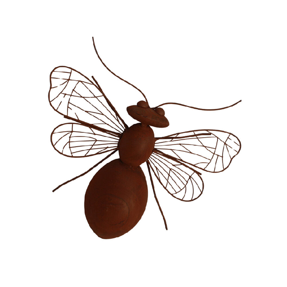Darlin Metal Buzley Bee Wall Art Decor 38.5x37.5cm Matte Rust Finish