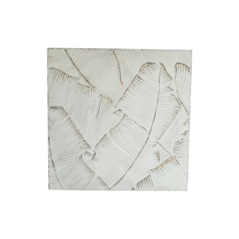 Darlin Multi Leaf Metal Hanging Wall Art Square Home Decor 93x93cm