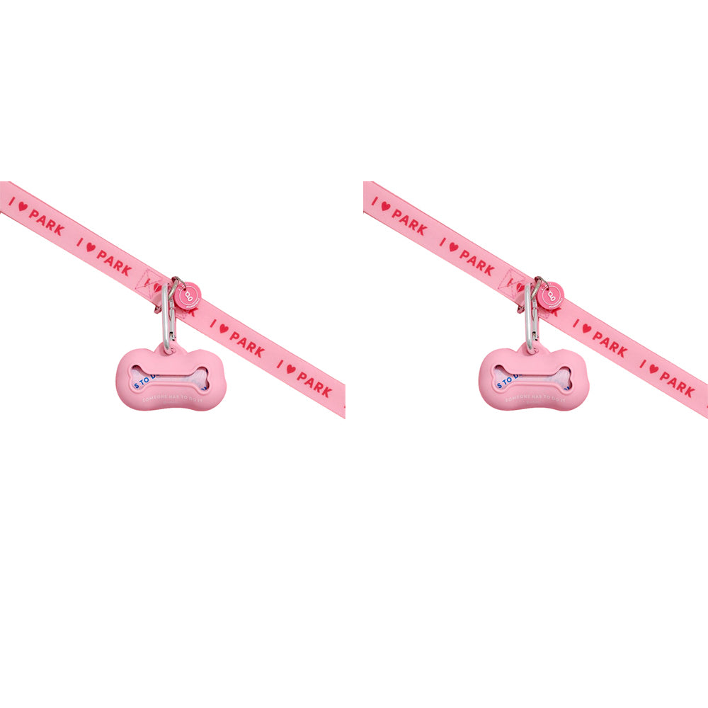 2x Gummi Silicone Dog Poo Bag Holder Waste Carrier - Pink