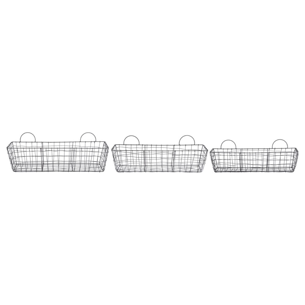 3pc Esschert Design Long Wire Basket Home Garden Outdoor Display