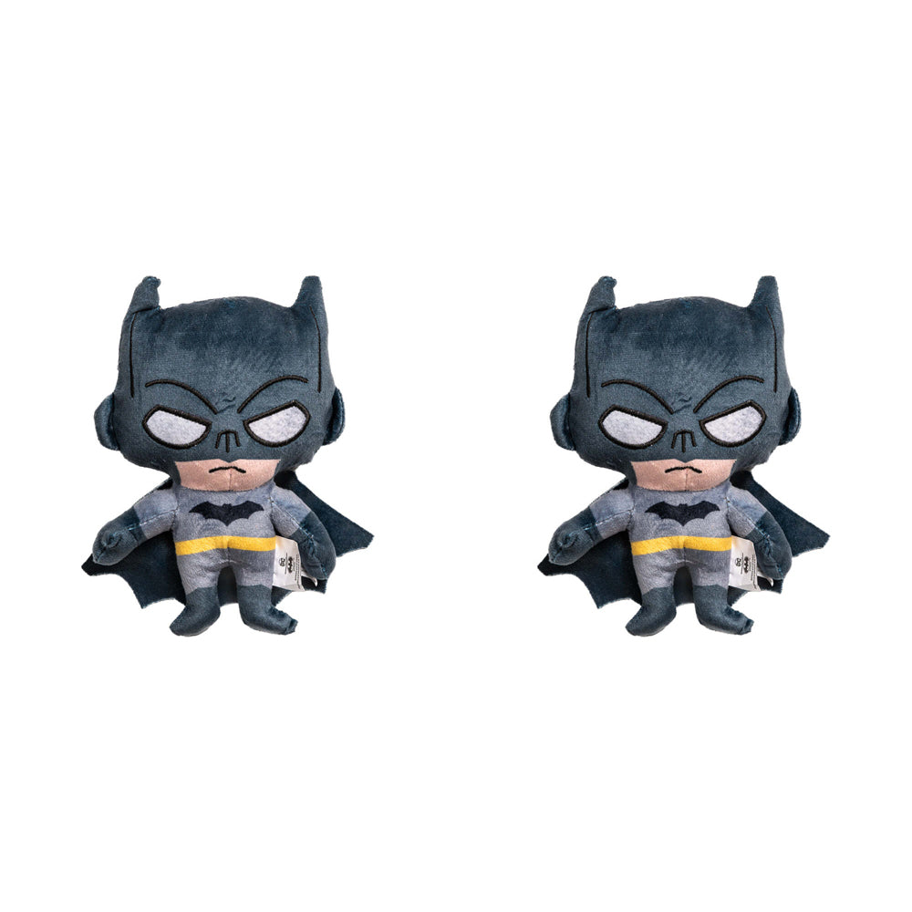 2PK Batman Soft Plush Squeaking Dog Toy 20cm Grey/Black
