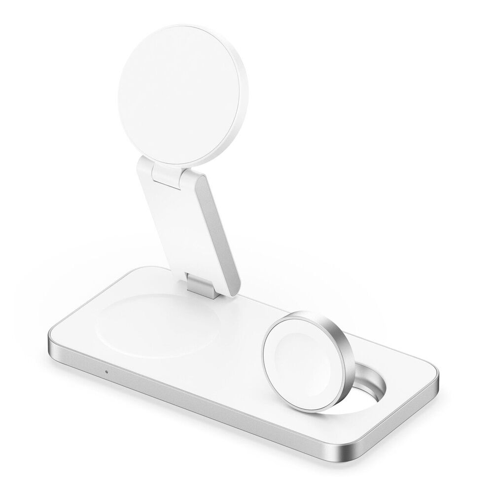 ChargeCore Laser 3-in-1 15W Wireless MagSafe Fast Charging Stand White
