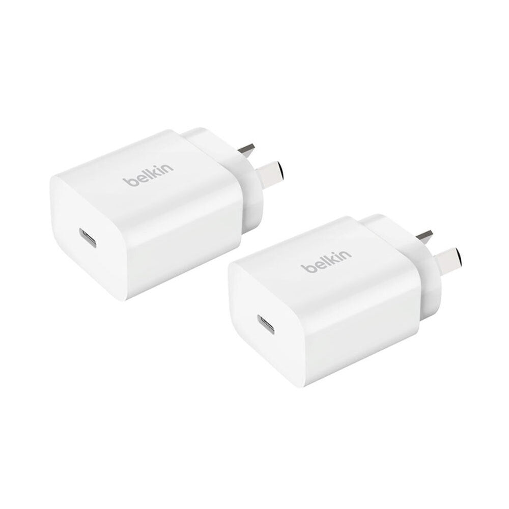 2pc Belkin BoostCharge USB-C PD 3.0 Wall Charger 20W