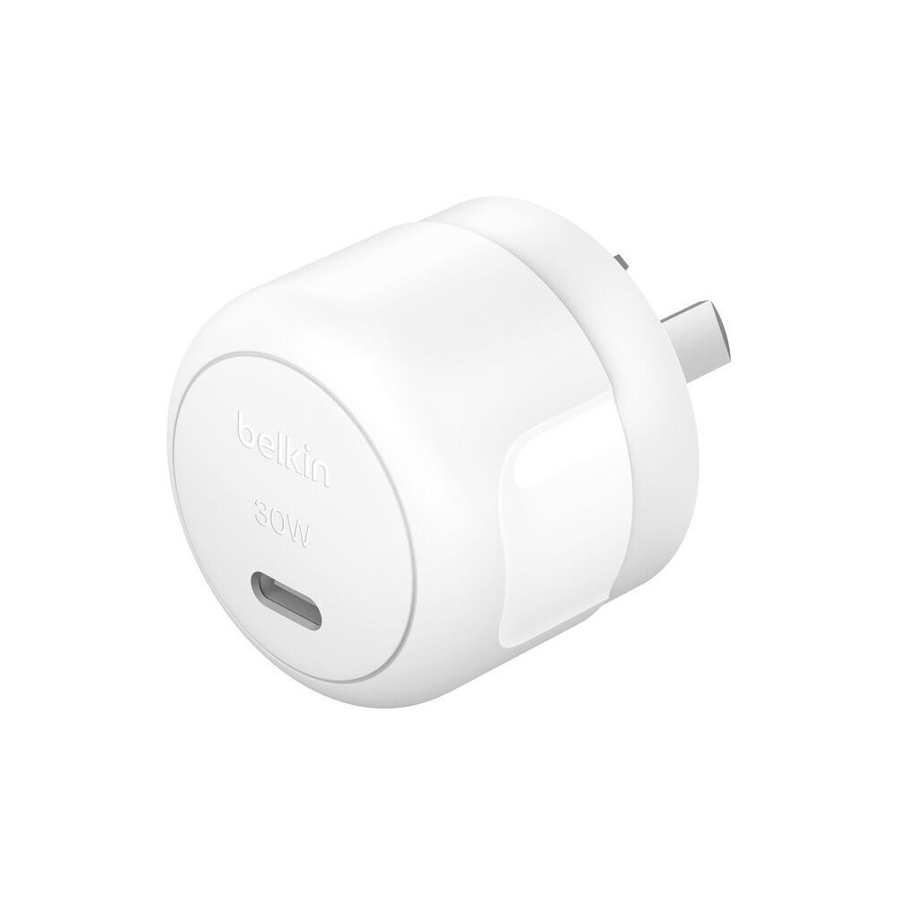 2pc Belkin BoostCharge 30W Compact Wall Charger & USB-C to 8-Pin Cable White