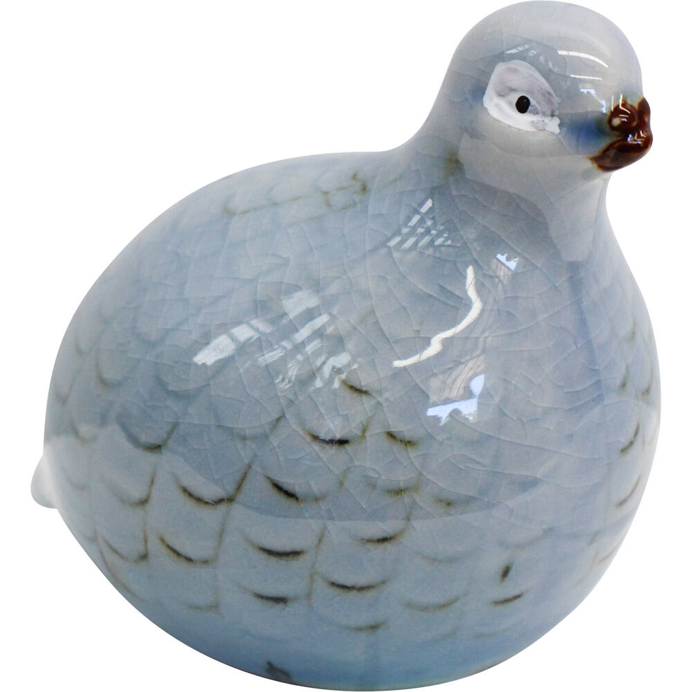 2PK LVD Guinea Quail Petite Porcelain Figurine Decor 12cm - Soft Blue