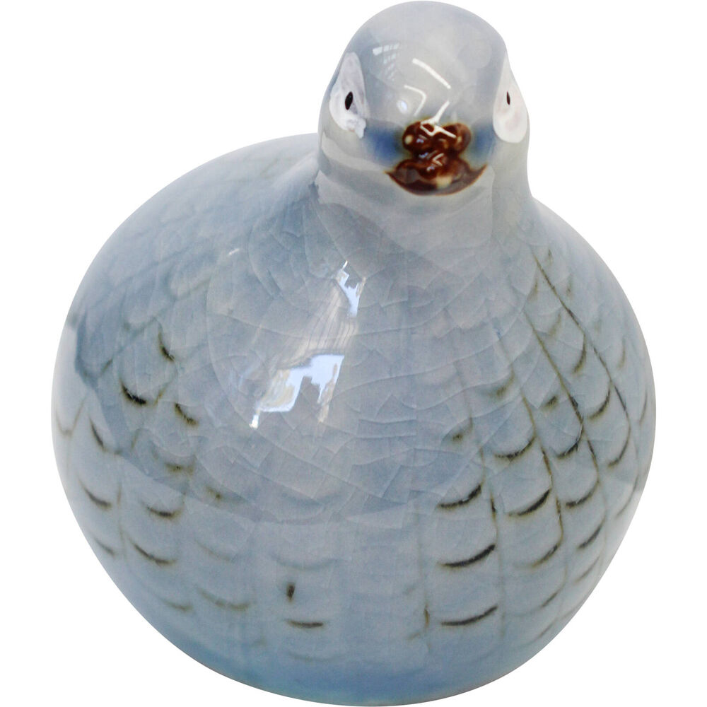 2PK LVD Guinea Quail Petite Porcelain Figurine Decor 12cm - Soft Blue