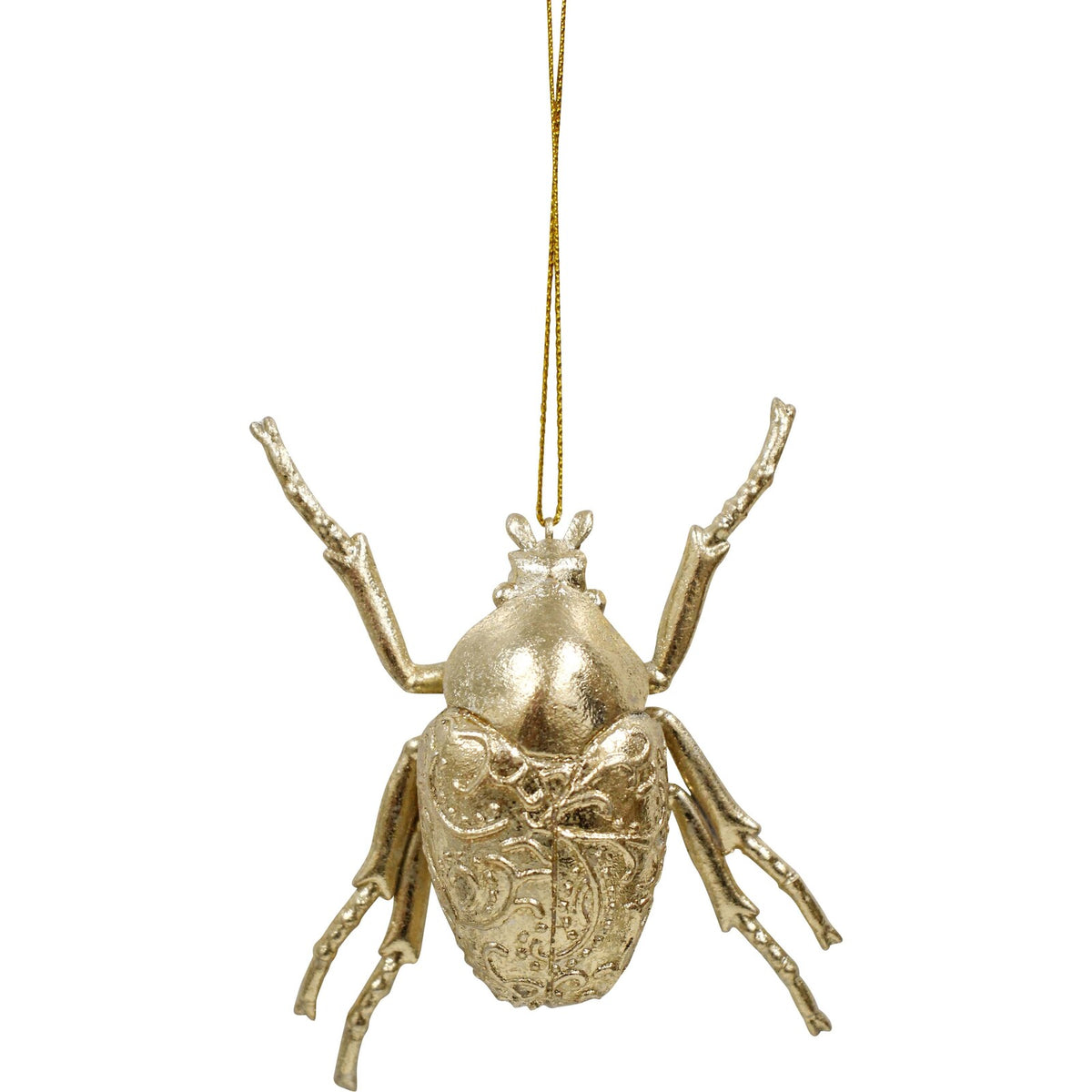 2PK LVD Bohemian Hanging Beetle Resin Christmas Tree Ornament 8.5x8.5cm - Gold