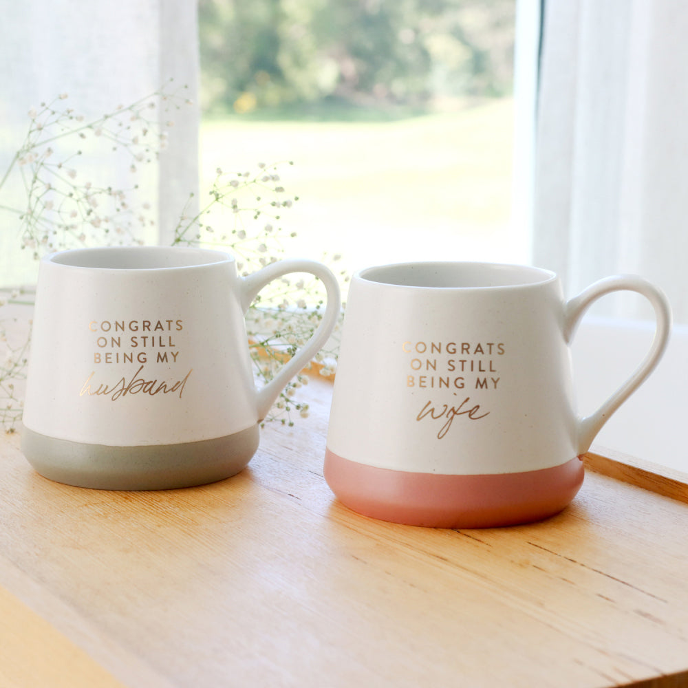 2x 2pc Splosh Wedding Congrats Ceramic Mug Set 440ml