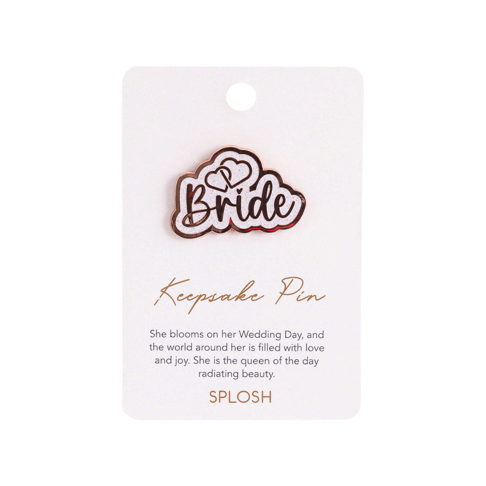 5PK Splosh Enamel Wedding Bride Keepsake Pin 4.5cm - Rose Gold