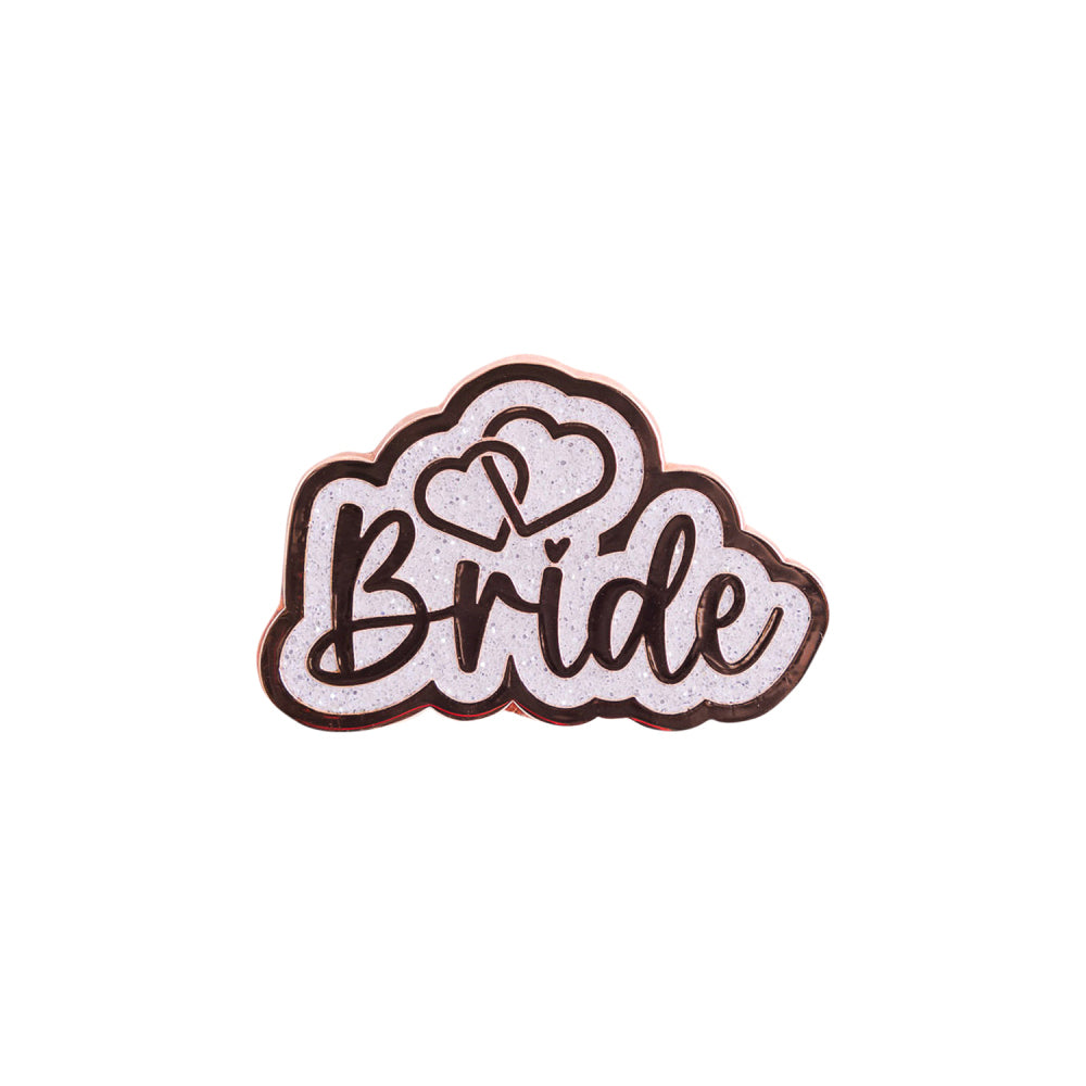 5PK Splosh Enamel Wedding Bride Keepsake Pin 4.5cm - Rose Gold