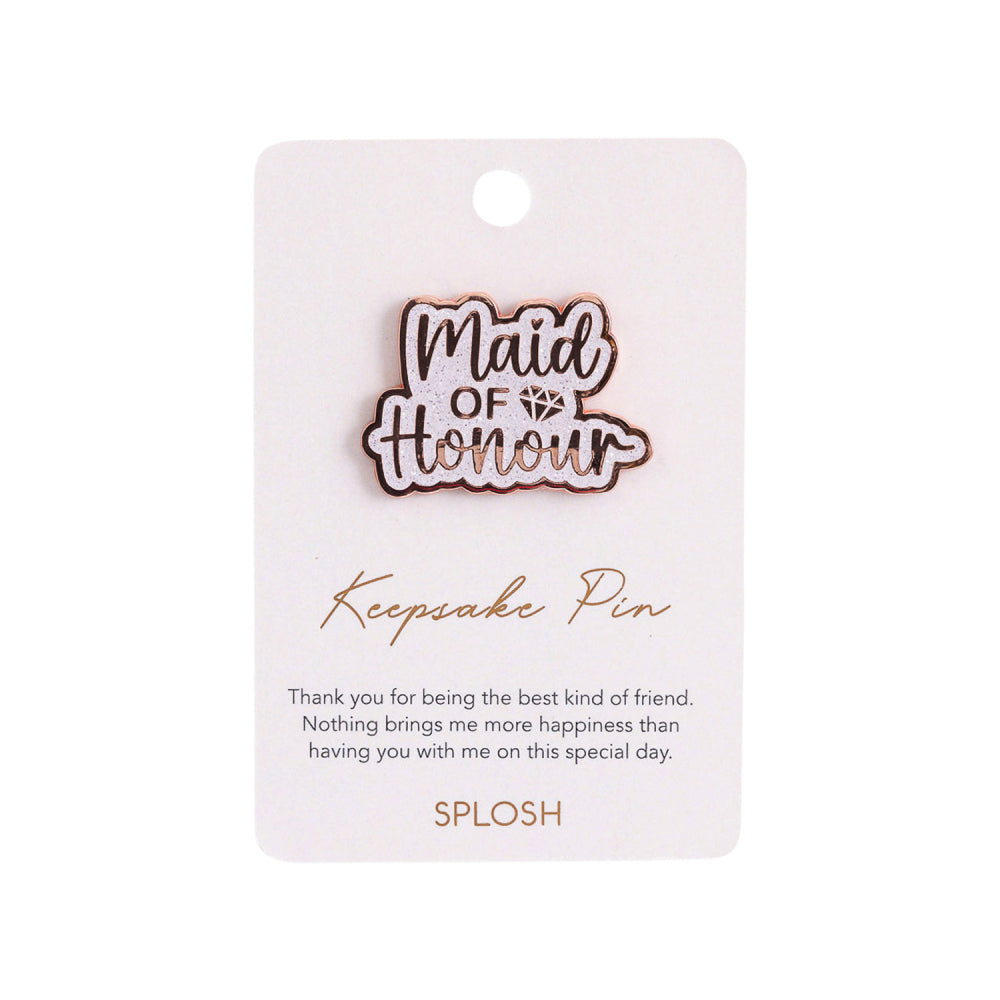 5PK Splosh Enamel Wedding Maid Of Honour Keepsake Pin 4.5cm - Rose Gold
