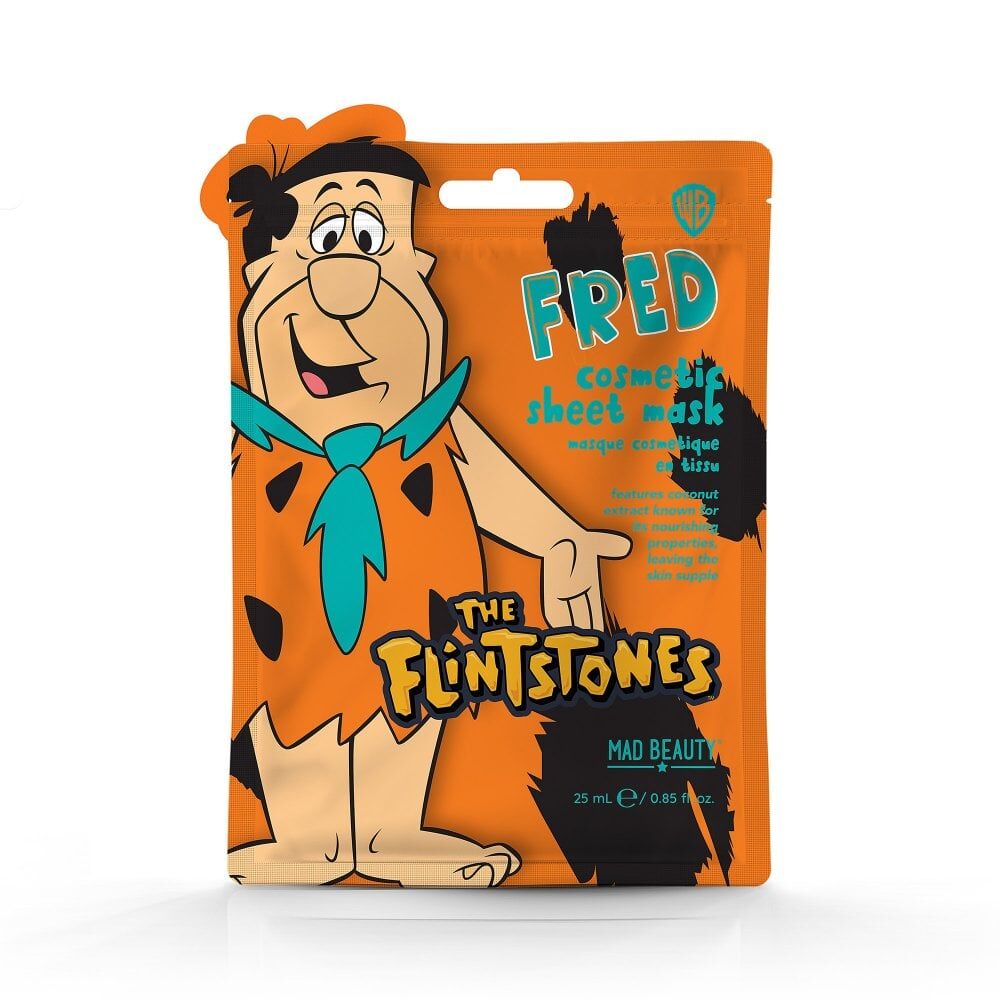3PK Warner Bros Fred Flintstone Scented Cosmetic Sheet Face Mask 25ml Coconut