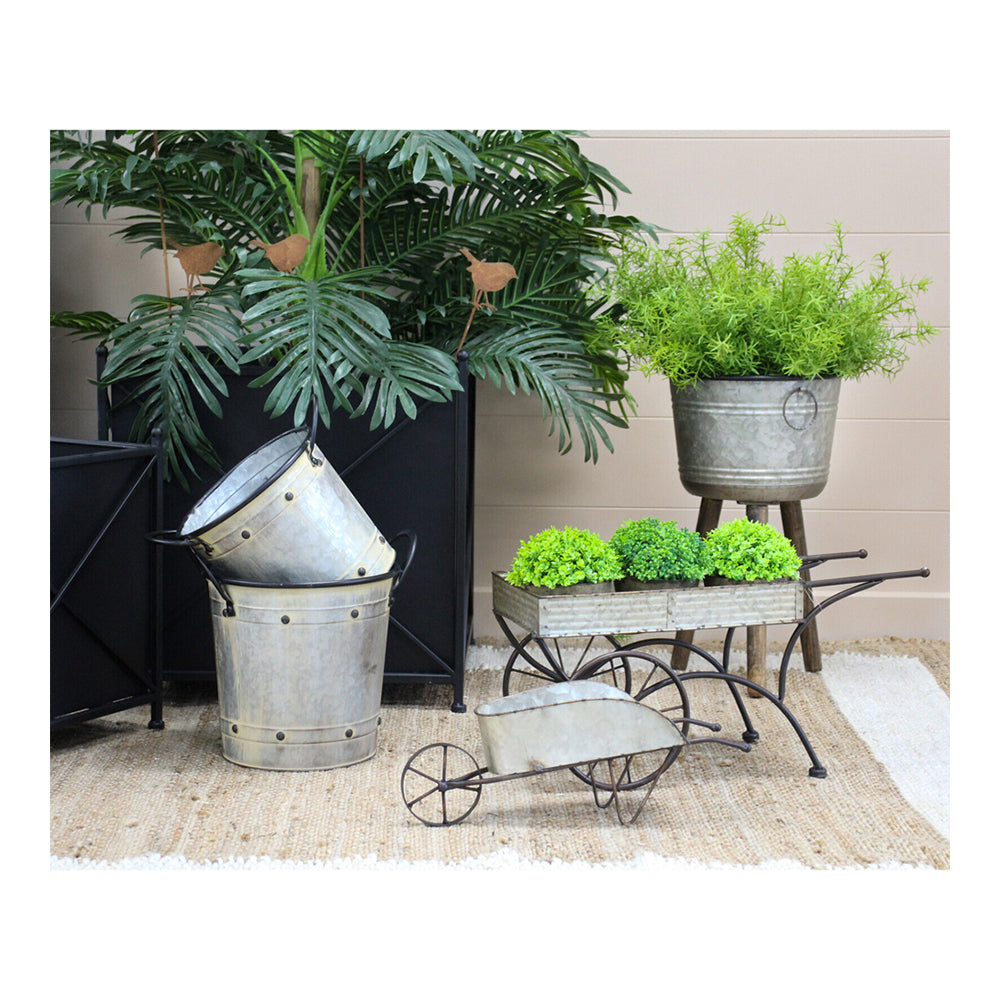 LVD 2pc French Tall 28/38cm Tub Planter w/ Handle Set - Grey