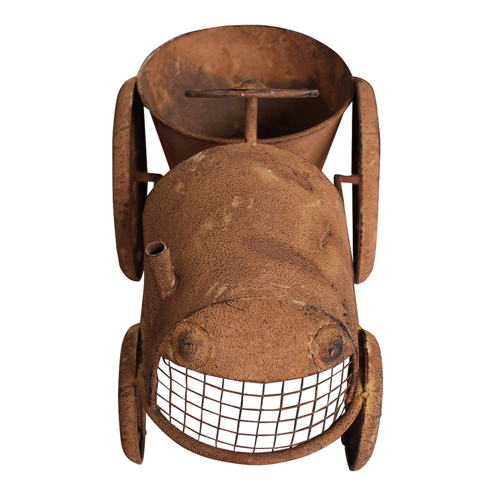 LVD Metal 42cm Tractor Planter Garden Display - Brown