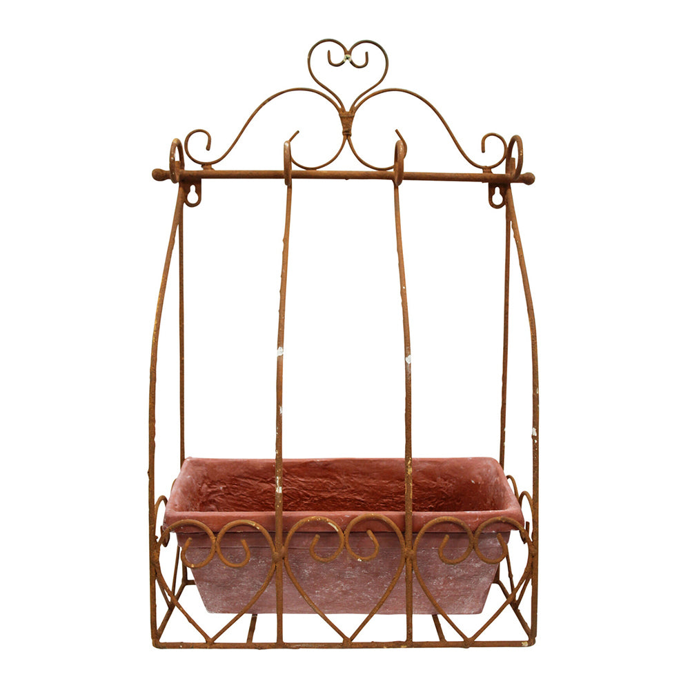 LVD Metal/Terracotta 53cm Rectangle Wall Planter Partere