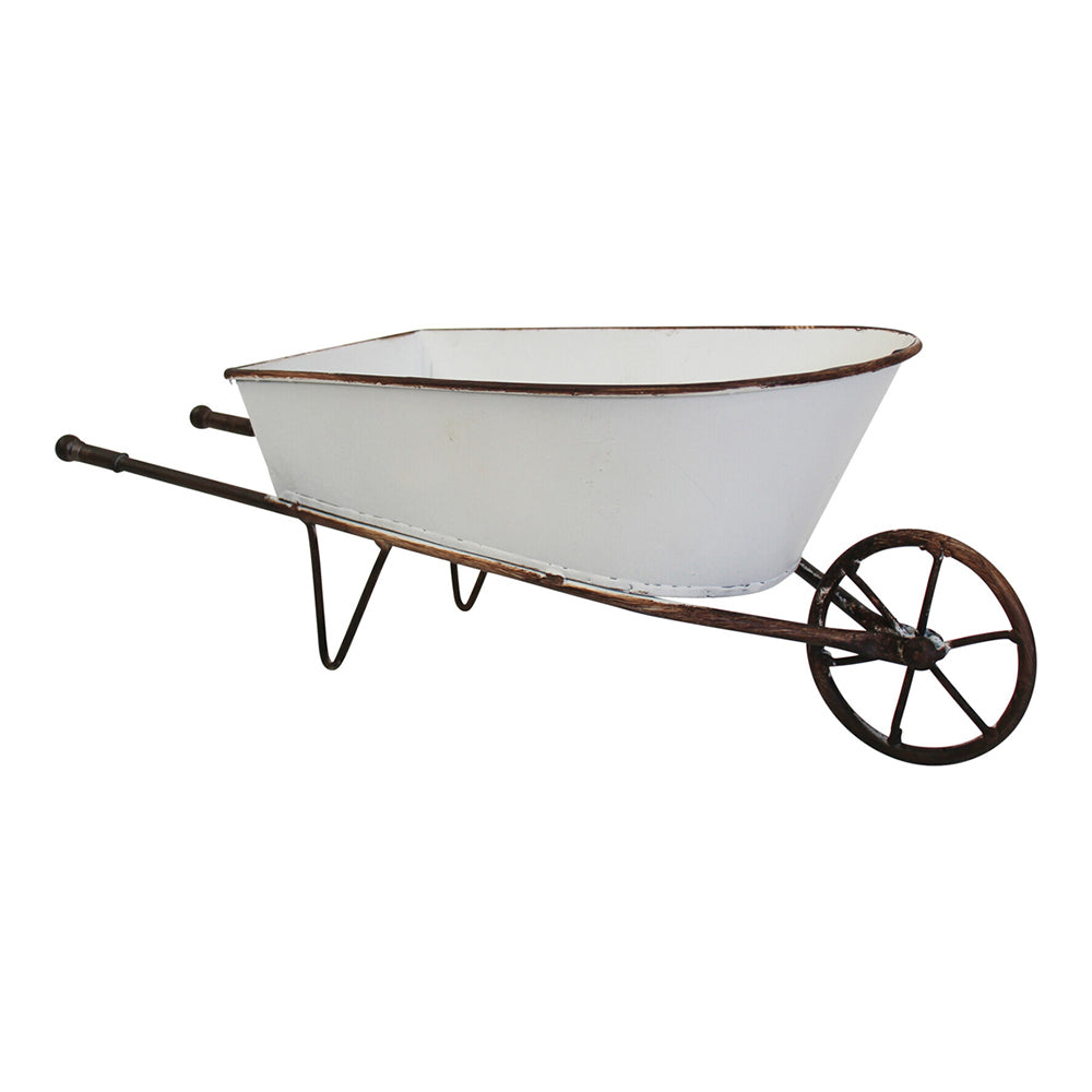 LVD Metal 38.5cm Rustico Wheelbarrow Garden Display Large - White