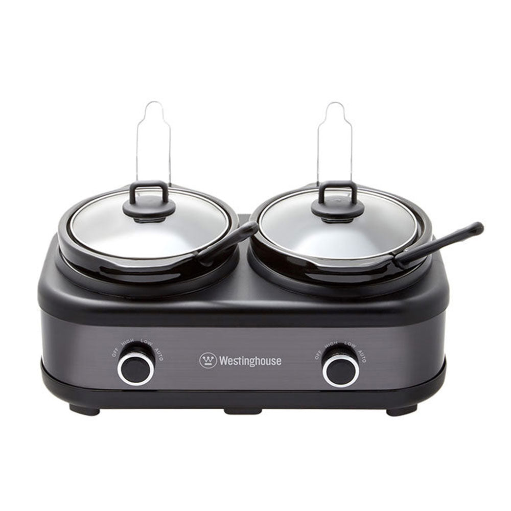 Westinghouse 2 Pot Non-Stick Slow Cooker - Black