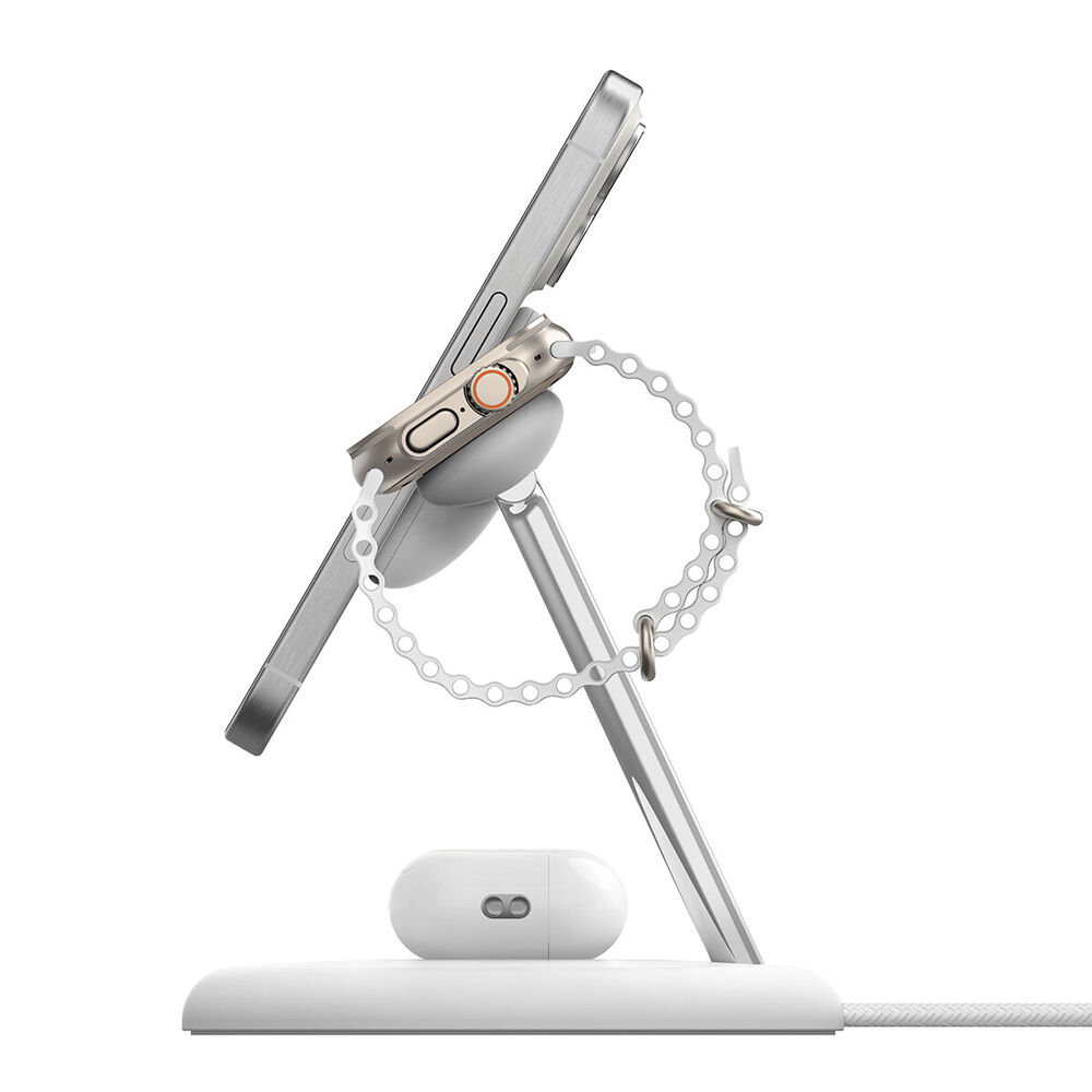 Belkin BoostCharge Pro 15W 3-in-1 Magnetic Wireless Charging Stand w/ Qi2 White