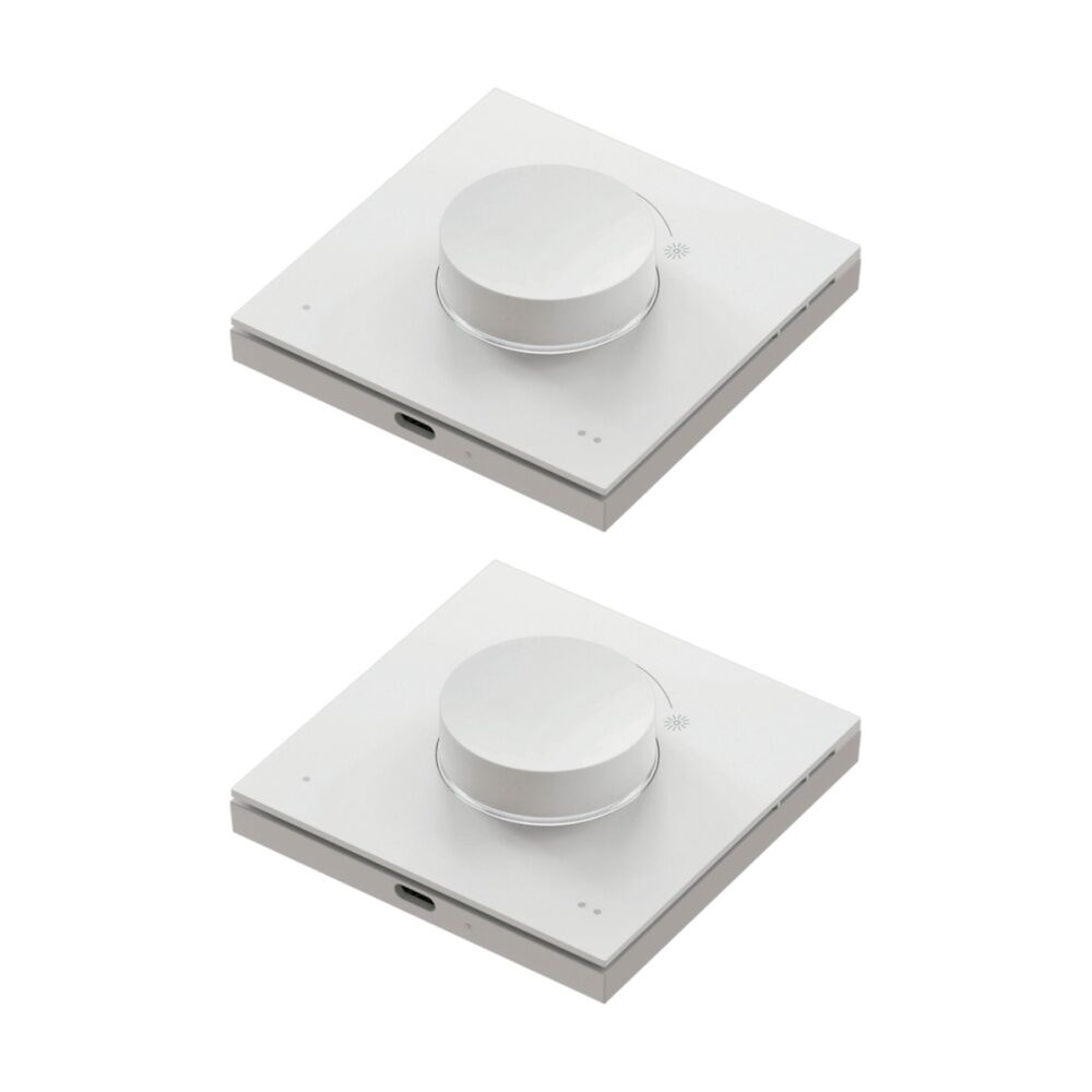 2PK WiZ Connected Wireless USB Rechargeable Portable Smart Tap Dial Switch White
