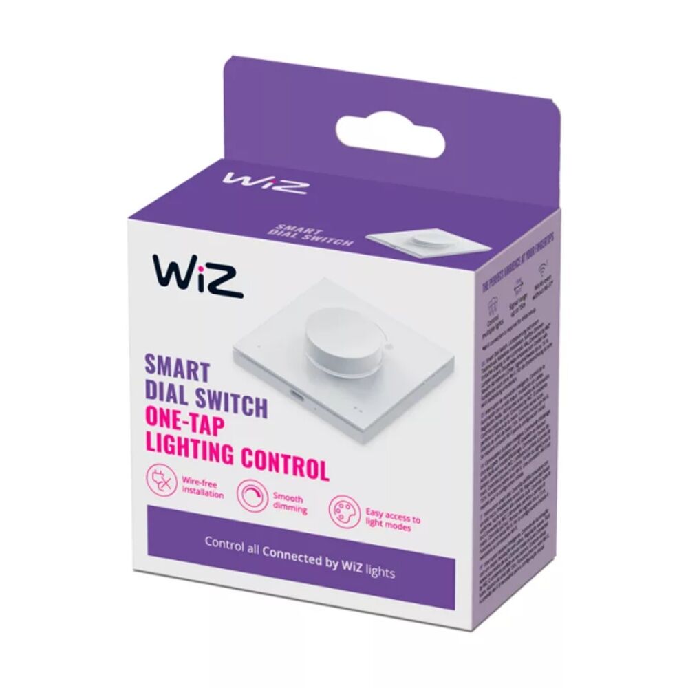 2PK WiZ Connected Wireless USB Rechargeable Portable Smart Tap Dial Switch White