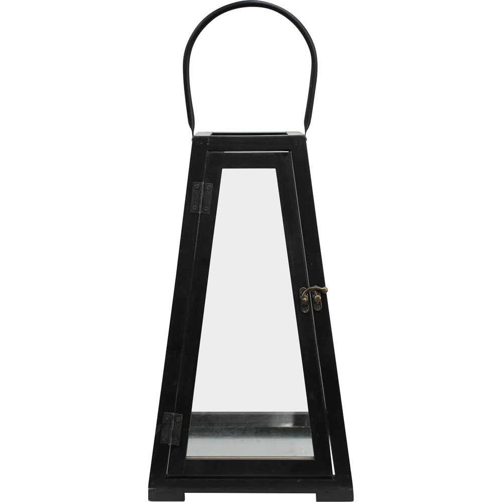 LVD Lantern Haven Metal/Timber 40cm Candle Holder w/ Handle - Black
