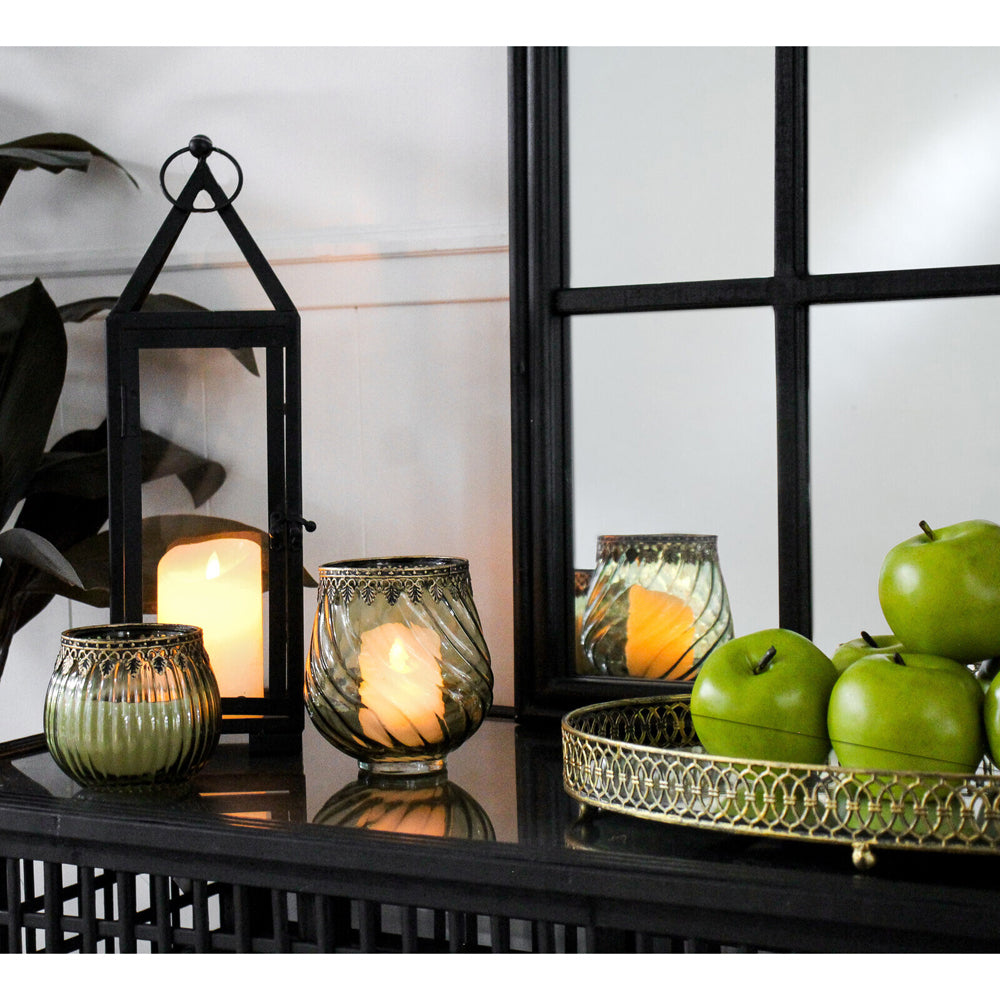 LVD Lantern Poolside Metal 43.5cm Candle Holder Display - Black