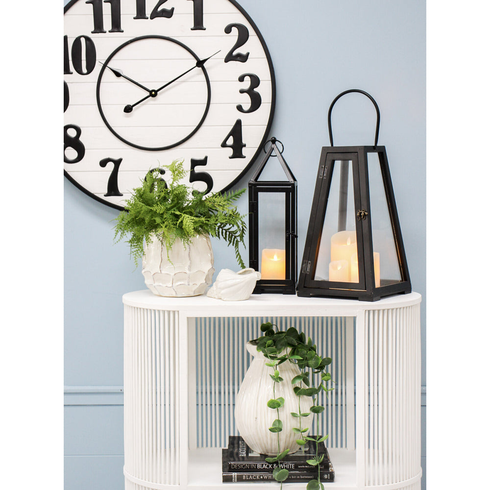 LVD Lantern Poolside Metal 43.5cm Candle Holder Display - Black
