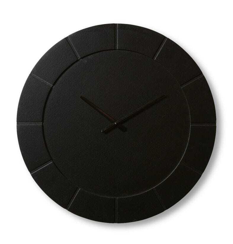E Style Dakari MDF/Metal 60cm Round Wall Clock - Black