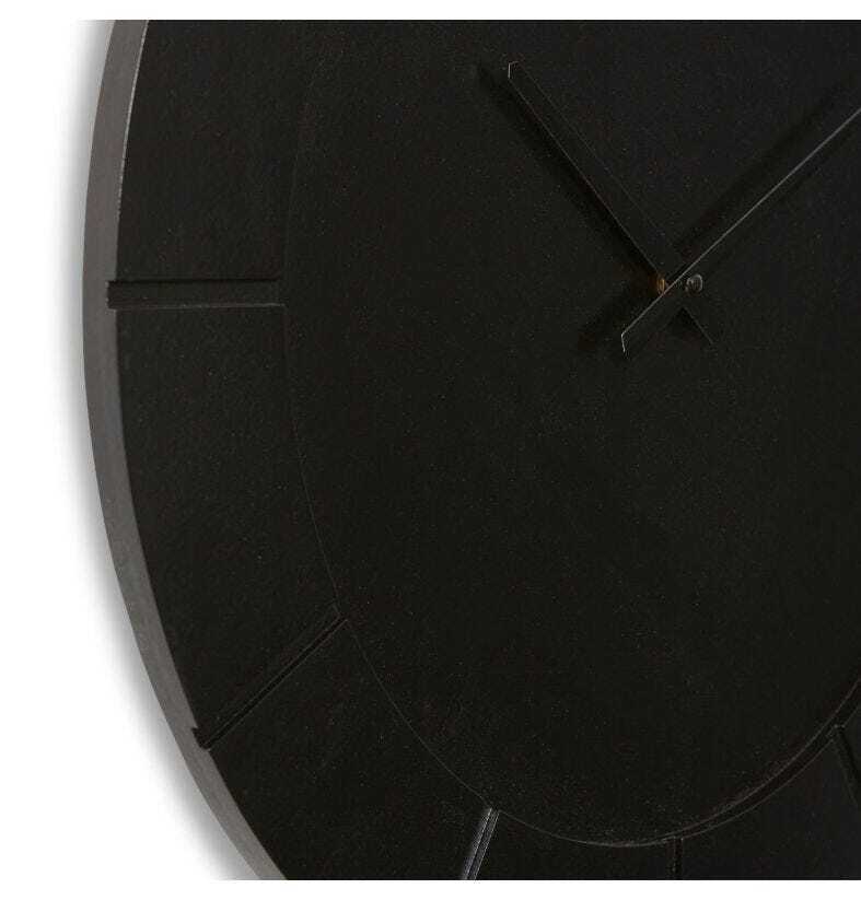 E Style Dakari MDF/Metal 60cm Round Wall Clock - Black