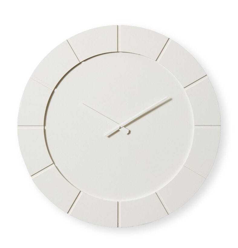 E Style Dakari MDF/Metal 60cm Round Wall Clock - White