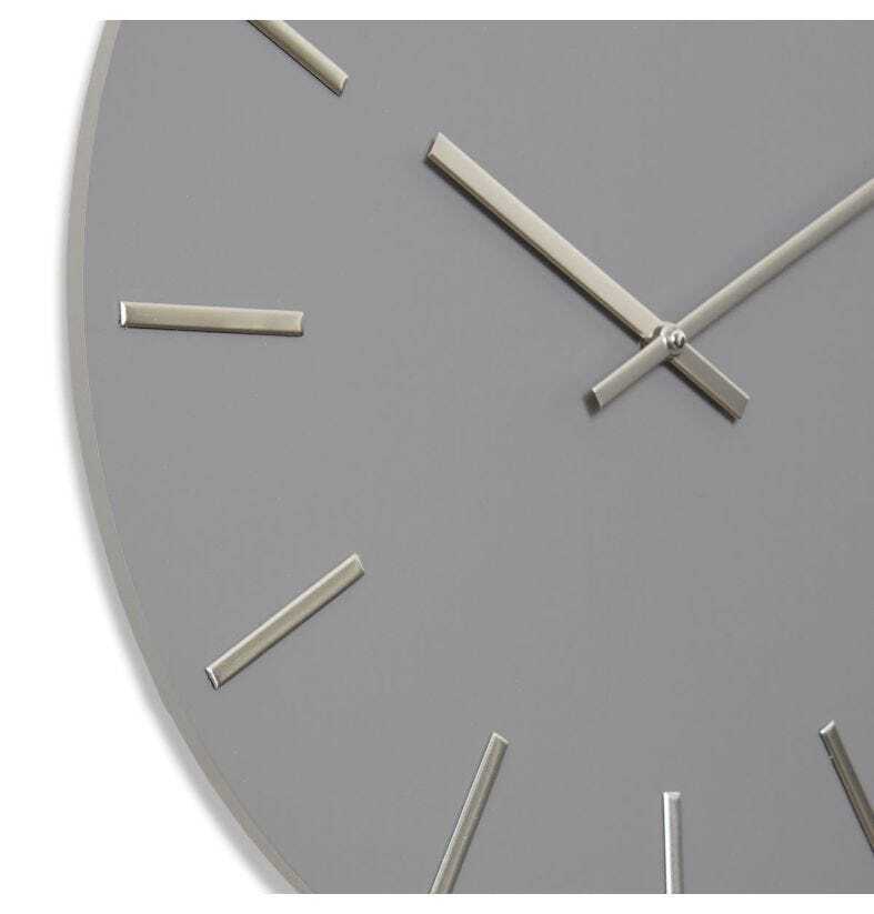 E Style Maddox Metal/MDF 50cm Round Wall Clock - Grey/Silver