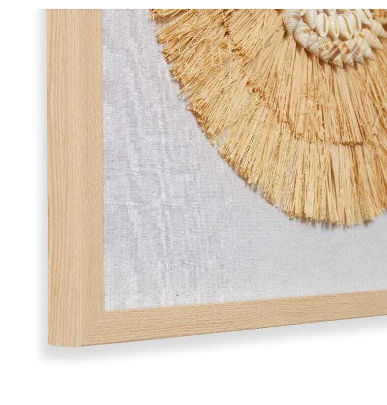 E Style 60cm Diego Shell Wall Art Square - Natural Assorted