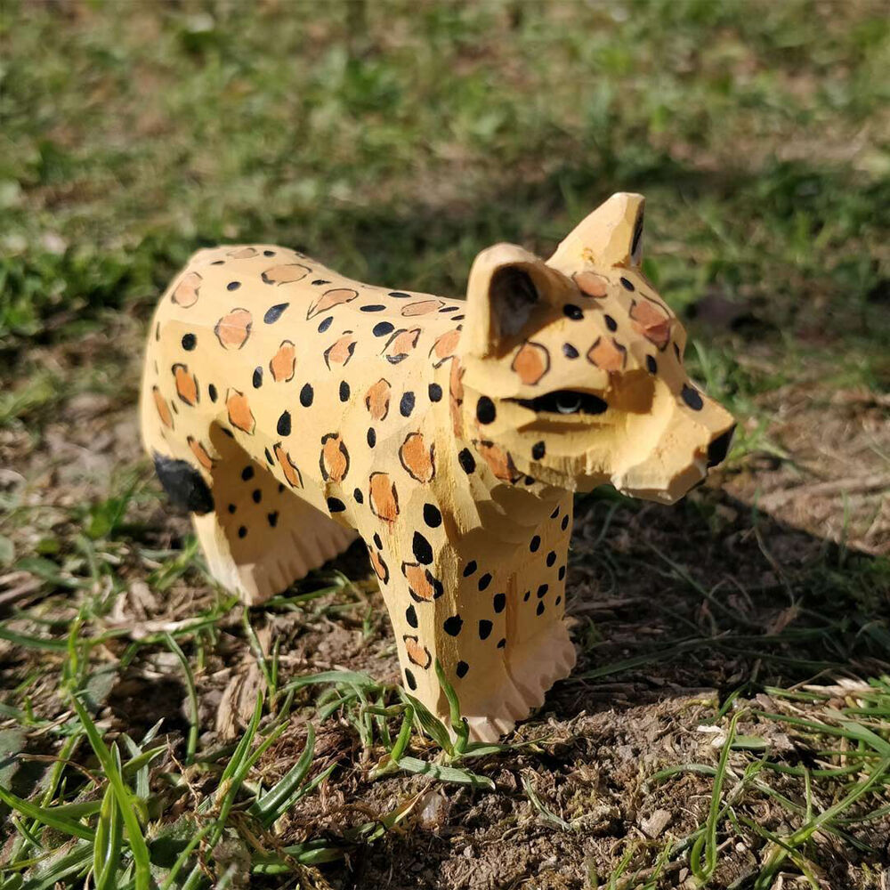Wudimals Leopard Handmade Wooden Animal Toy Figurine Non-Toxic 3y+