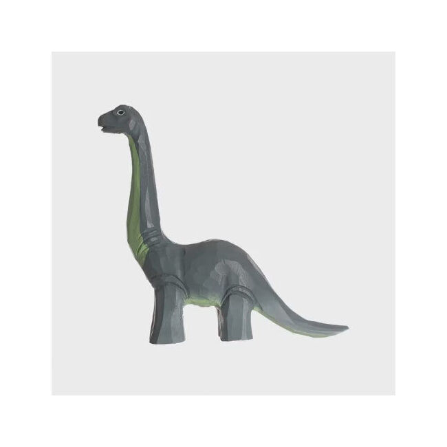 Wudimals Diplodocus Handmade Wooden Dinosaur Toy Carved Figurine 3y+