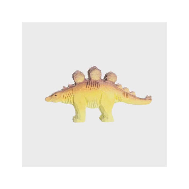 Wudimals Stegosaurus Handmade Wooden Dino Toy Carved Figurine Kids 3y+