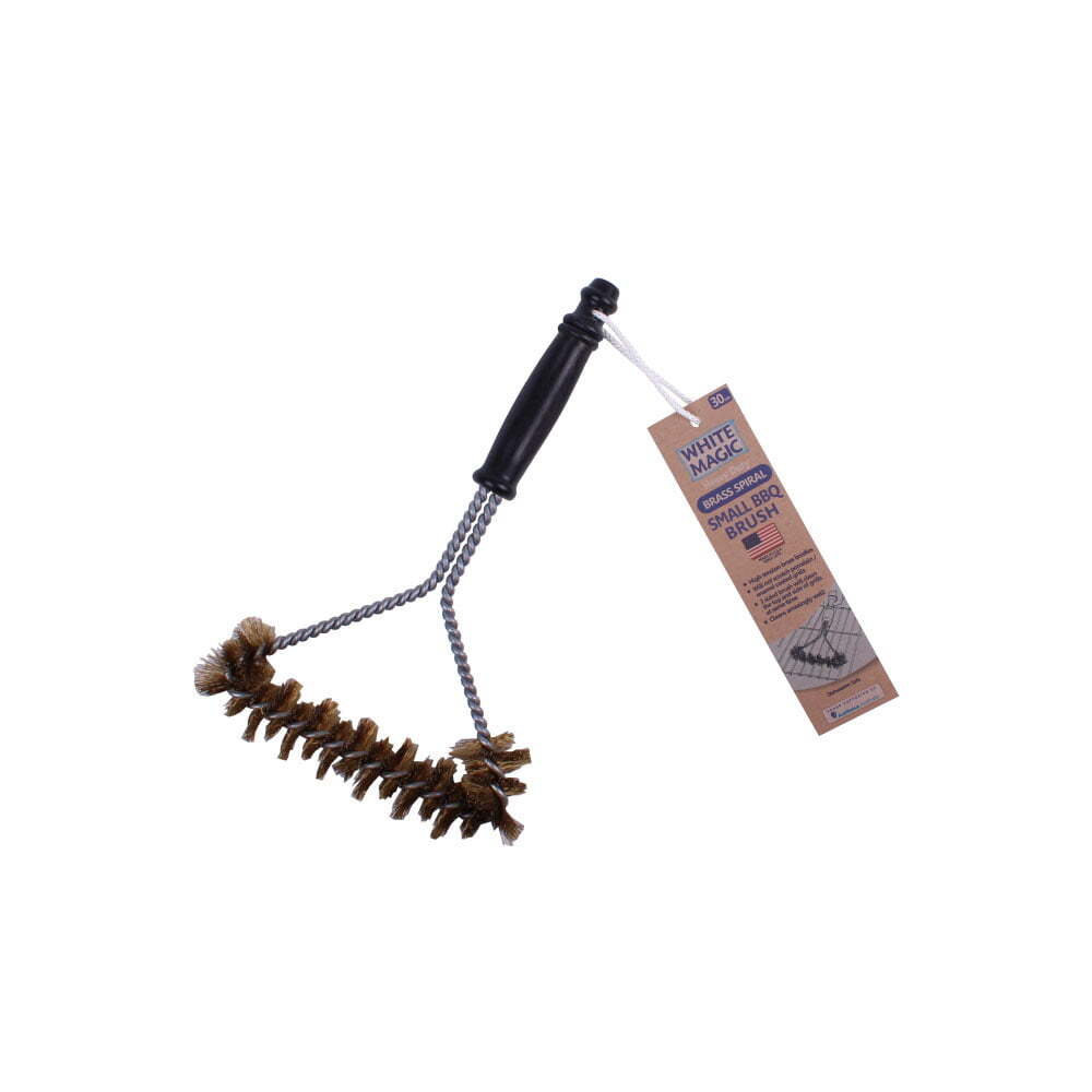 White Magic 30cm Brass Spiral Barbecue Grill Brush Small