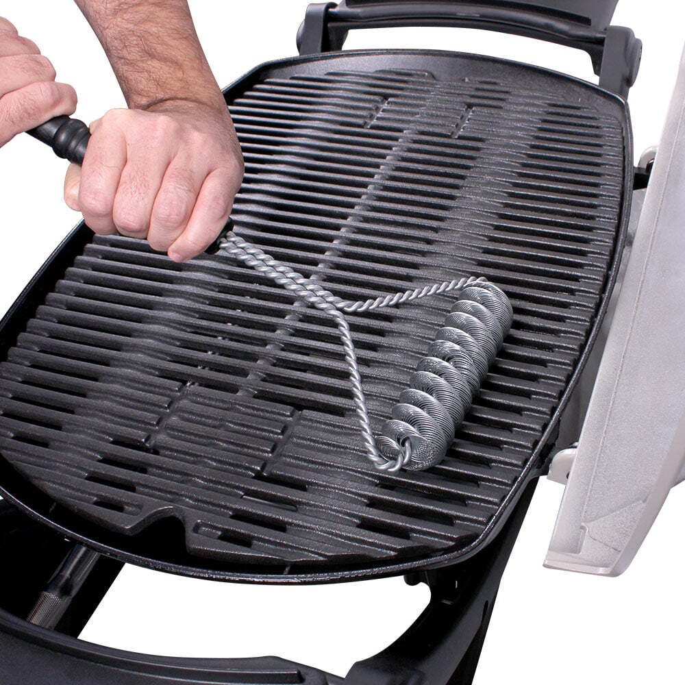 White Magic Medium 40cm Double Helix Barbecue Brush - Black