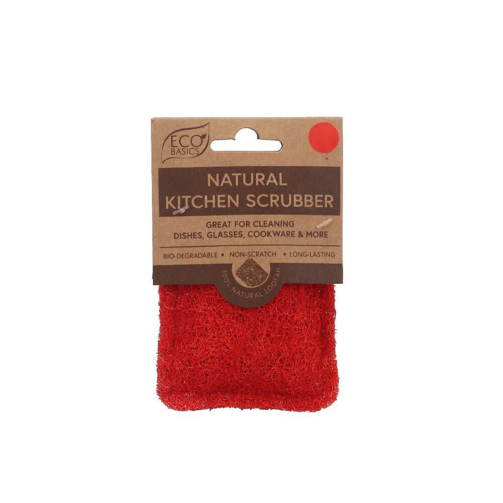 6PK White Magic Eco Basics Natural Kitchen Scrubber - Coral